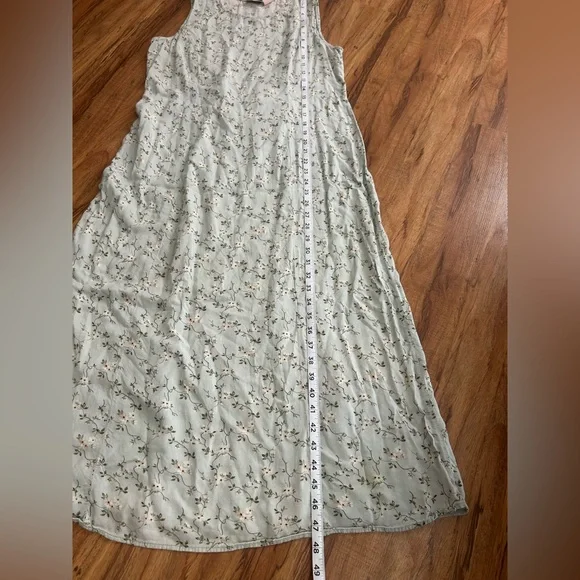 Vintage Studio 90s Dainty Floral Sack Maxi Dress Light Blue Womens Size 12 - Picture 9 of 9